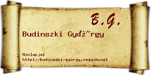 Budinszki György névjegykártya